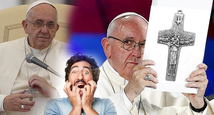 El escalofriante secreto del crucifijo que usa el Papa