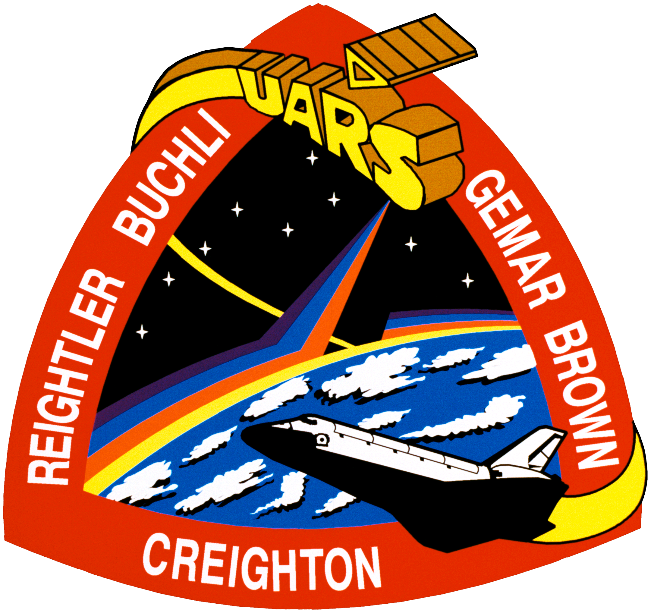 Parche oficial de la misión STS-48 del transbordador Discovery (1991)