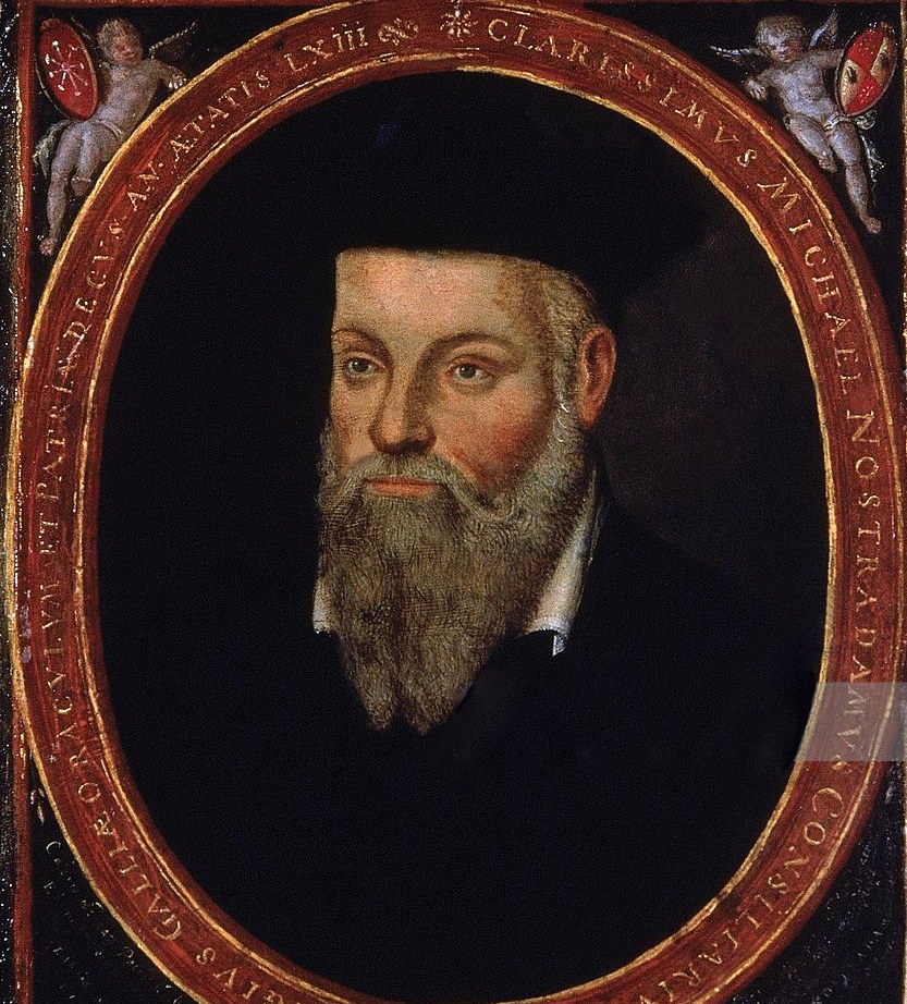 Retrato histórico de Nostradamus (Michel de Nostredame) atribuido a su hijo César, siglo XVI