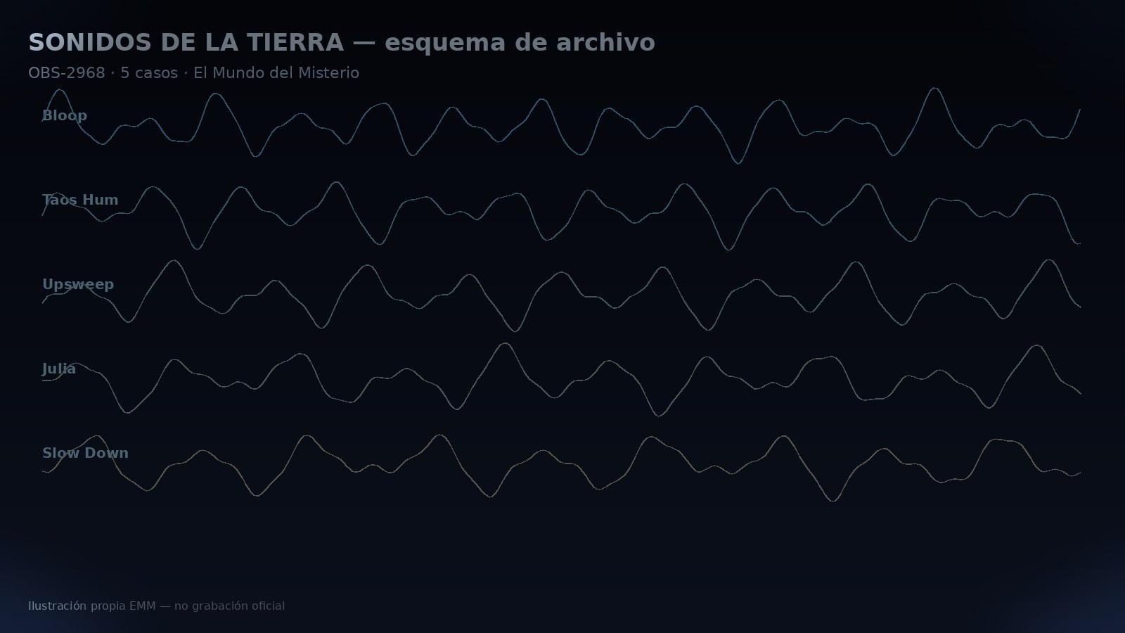Sonidos de la Tierra — esquema de archivo EMM